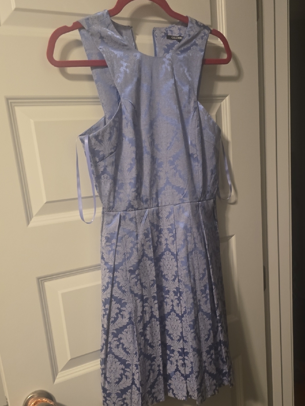 Gianni Bini Light Blue Brocade A-Line Dress NWT Small